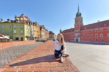 Girl at Castle Square in Warsaw, Poland	