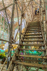 SAGAING, MYANMAR - DECEMBER 5, 2016: Scaffolding in Soon U Pon Nya Shin Paya temple in Sagaing, Myanmar