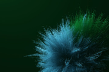 Artistic look abstract of fur, dreamy background. Closeup, 3D rendering & illustration.