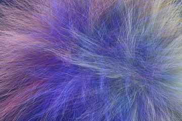 Artistic look abstract of fur, dreamy background. Closeup, 3D rendering & illustration.