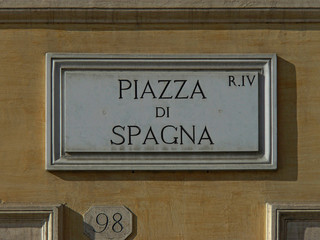 Naklejka premium Rome (Italy). Spain Square of the city of Rome