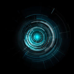 Futuristic Touch Screen User Interface, HUD Isolated On Black Background