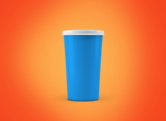 Soda cup. Paper cup on background. Take away cinema cola. Big cardboard cup of beverages to go mockup. 
