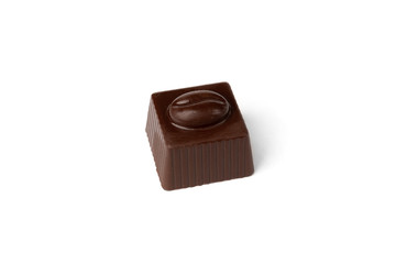 Coffee sweet praline isolated on white background. 