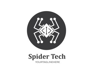 spider technology logo vector icon illustration