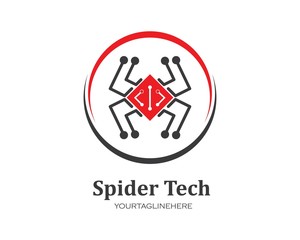 spider technology logo vector icon illustration