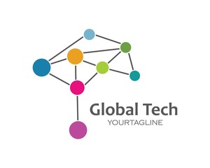 Fototapeta premium global technolgy logo icon vector illustration design