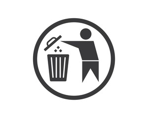 trash can icon lgo vector illustration design