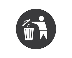 trash can icon lgo vector illustration design