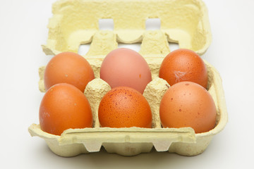 Media docena de huevos frescos de gallina, preparados para ser cocinados de mil maneras distintas.