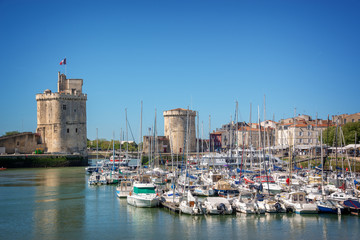 Fototapeta na wymiar View of the Old harbor of La Rochelle, France