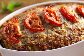 Beef rice and cabbage casserole