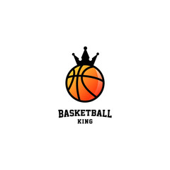 Fototapeta na wymiar Basketball King Logo Design Vector