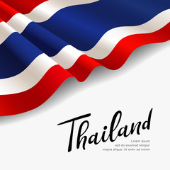 Vector Flag of Thailand. fabric design background, illustration