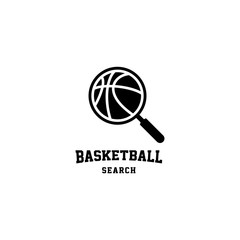 Basketball Search Logo Design Vector