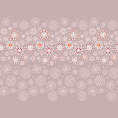 Bohemian Christmas lace snowflakes vector border for fabric, wallpaper, scrapooking projects, greeting cards, invitations, banners for the winter Holidays.