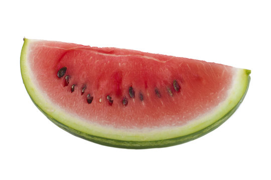fresh red slice of watermelon isolated on white background