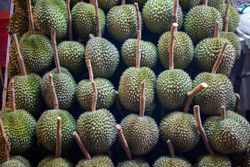 Durian displaying on stall for sell at night market