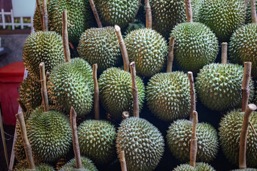 Durian displaying on stall for sell at night market