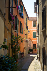Fototapeta na wymiar Albenga street view, Italy.