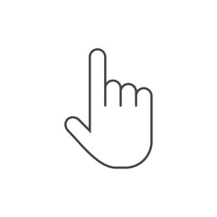 Hand cursor icon grey. Hand click icon. Finger pointer isolated vector