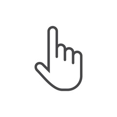 Hand cursor icon grey. Hand click icon. Finger pointer isolated vector