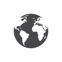 World map vector grey. World icon vector