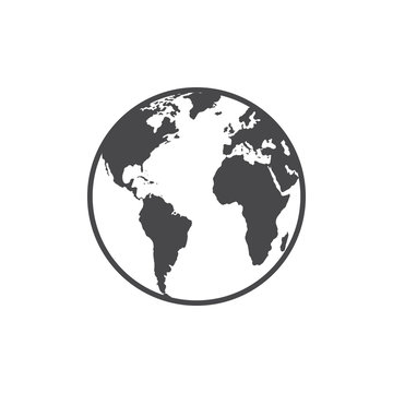 World map vector grey. World icon vector