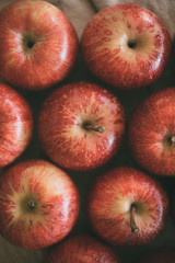 Red ripe apples as background for design. 