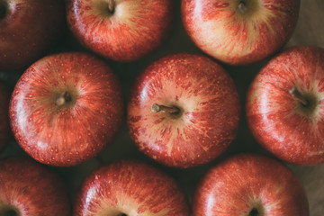 Red ripe apples as background for design. 