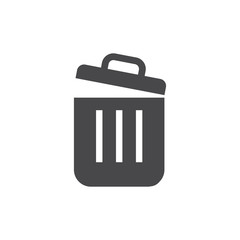 Trash icon grey. trash can icon. Delete icon vector