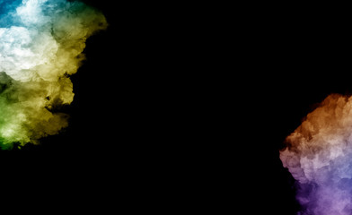 abstract background colorful smoke isolated on black  - 273699530