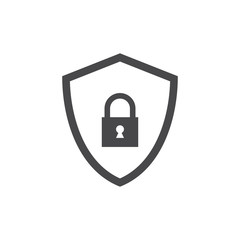 Shield vector icon grey. Protection icon vector. Security vector icon