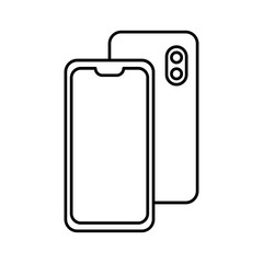 Outline drawing modern smartphone. Elegant line style design.