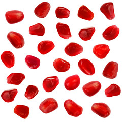 collection of berries of pomegranate isolated on white background