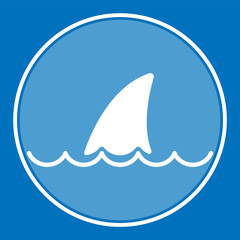 fin of a shark, shark logo idea, fish in circle sign