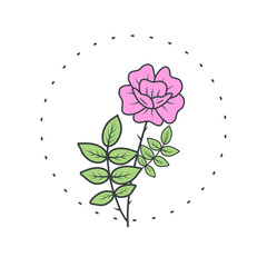 Dog-rose flower. Logo for spa and beauty salon, boutique, organic shop, wedding, floral designer, interior, photography, cosmetic. Botanical floral element.