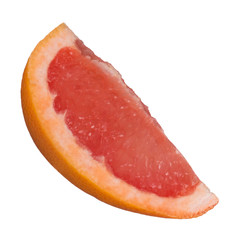 slice of red grapefruit isolated on white background