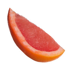 slice of red grapefruit isolated on white background