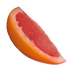slice of red grapefruit isolated on white background