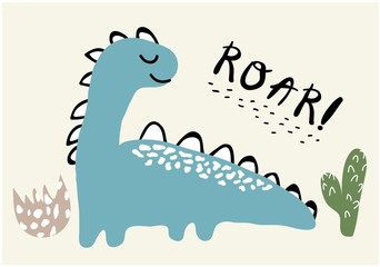 cute dinosaur print . childish vector illustration for kids t shirt, clothes