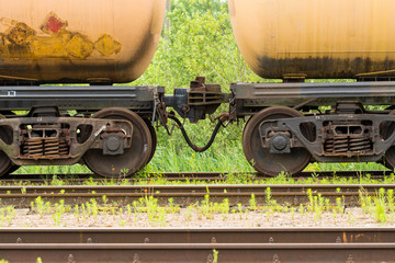 Naklejka premium Oil tanker cars on the railway