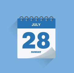 Day calendar with date July 28