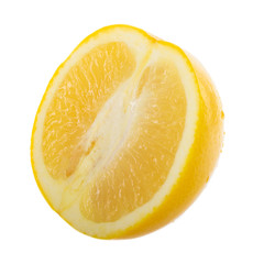 half of yellow (white) grapefruit isolated on white background