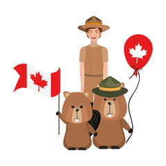 Beaver animal and ranger of canada design