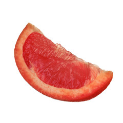 fresh slice of red grapefruit isolated on white background