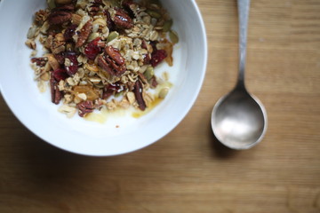 muesli with yogurt and nuts