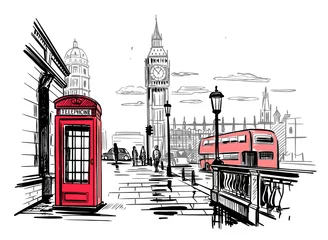 handgezeichnete Landschaft der Stadt London © bioraven
