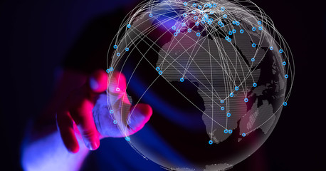 Global network concept. 3D rendering