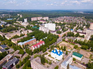Obraz premium Aerial view of Voskresensk with Church of Icon of Mother of God of Jerusalem